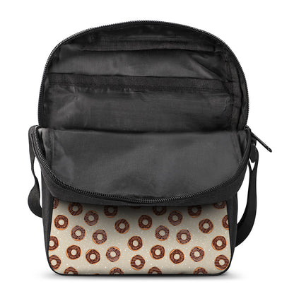 Chocolate Donuts Pattern Print Rectangular Crossbody Bag