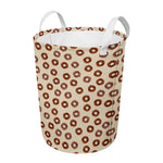 Chocolate Donuts Pattern Print Round Laundry Basket
