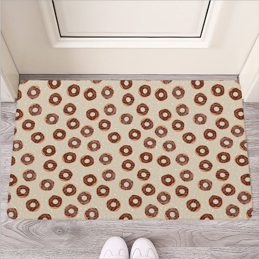 Chocolate Donuts Pattern Print Rubber Doormat