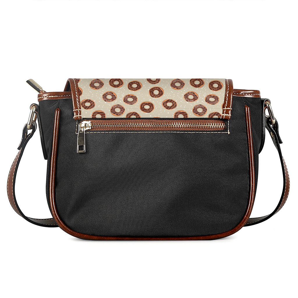 Chocolate Donuts Pattern Print Saddle Bag