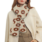 Chocolate Donuts Pattern Print Scarf