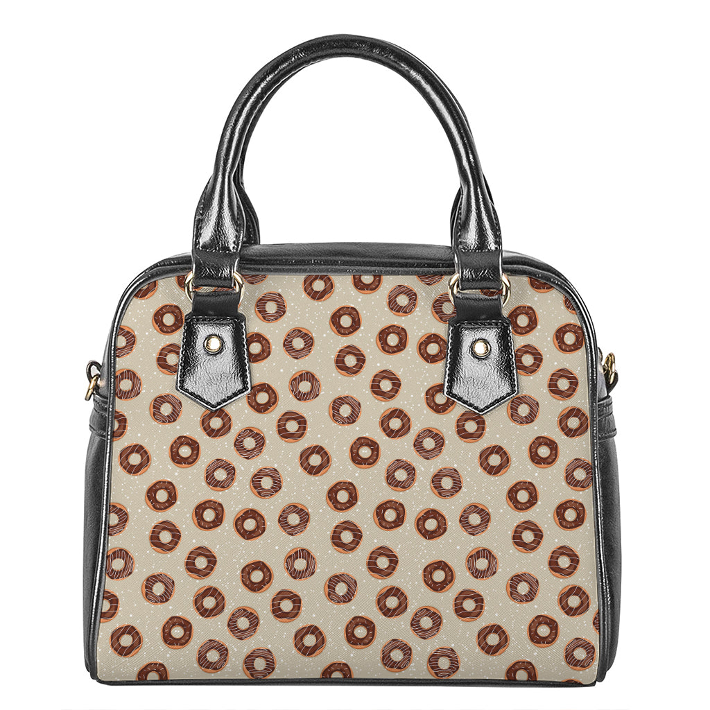 Chocolate Donuts Pattern Print Shoulder Handbag