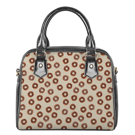 Chocolate Donuts Pattern Print Shoulder Handbag