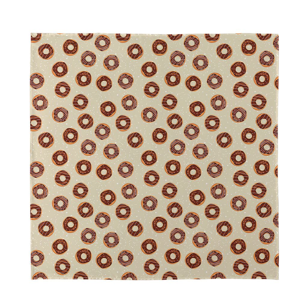 Chocolate Donuts Pattern Print Silk Bandana