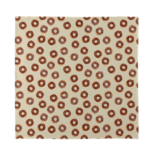 Chocolate Donuts Pattern Print Silk Bandana