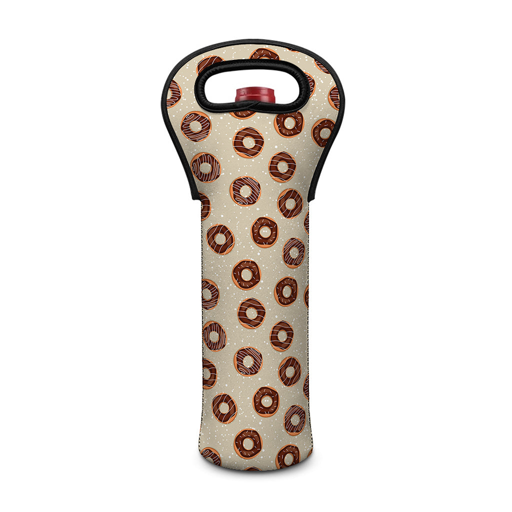 Chocolate Donuts Pattern Print Single Neoprene Wine Tote