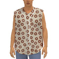 Chocolate Donuts Pattern Print Sleeveless Baseball Jersey