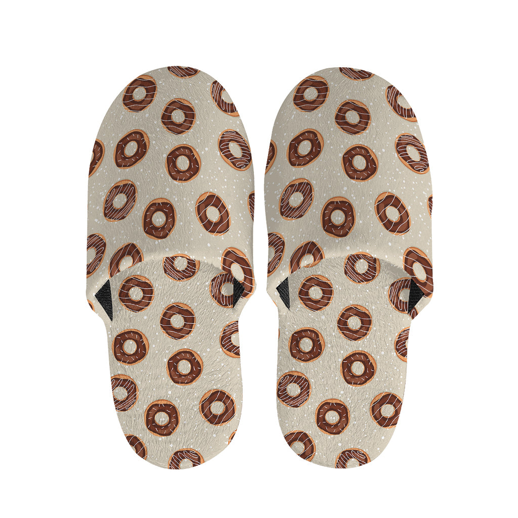 Chocolate Donuts Pattern Print Slippers