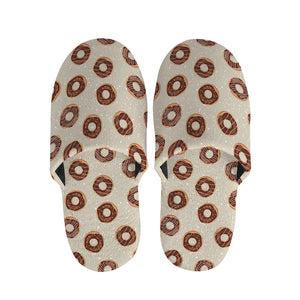 Chocolate Donuts Pattern Print Slippers