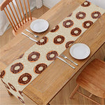 Chocolate Donuts Pattern Print Table Runner