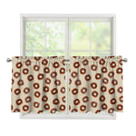 Chocolate Donuts Pattern Print Tier Curtains