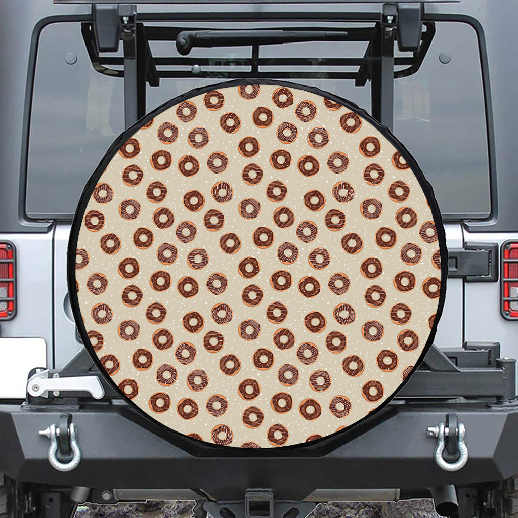 Chocolate Donuts Pattern Print Tire Cover