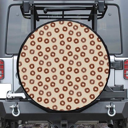 Chocolate Donuts Pattern Print Tire Cover
