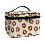 Chocolate Donuts Pattern Print Travel Makeup Bag