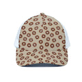 Chocolate Donuts Pattern Print White Mesh Trucker Hat