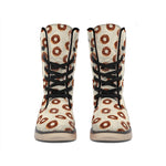 Chocolate Donuts Pattern Print Winter Boots