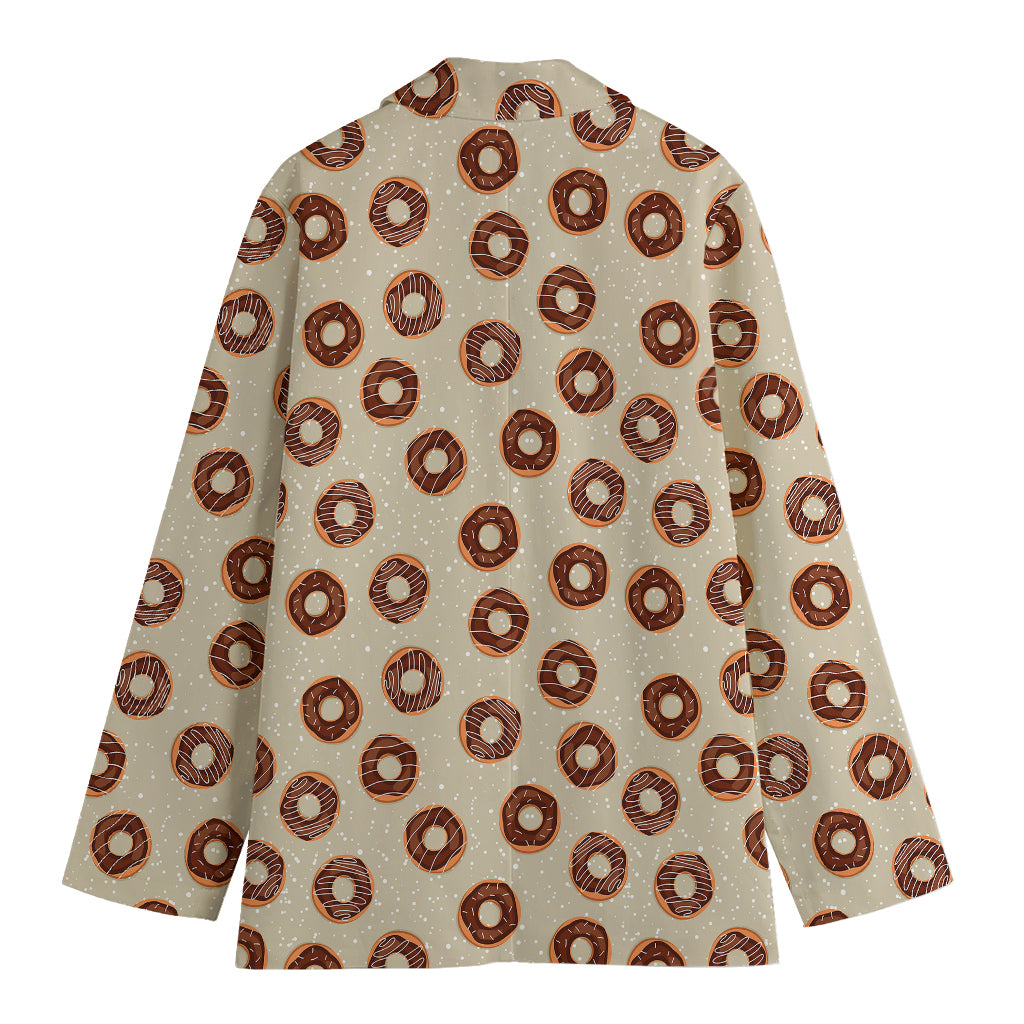 Chocolate Donuts Pattern Print Women's Blazer