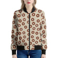Chocolate Donuts Pattern Print Women's Bomber Jacket