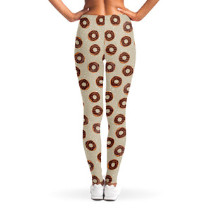 Chocolate Donuts Pattern Print Women's Leggings