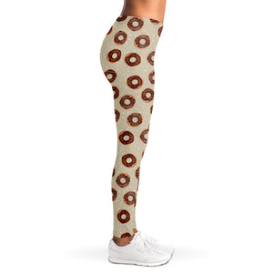 Chocolate Donuts Pattern Print Women's Leggings