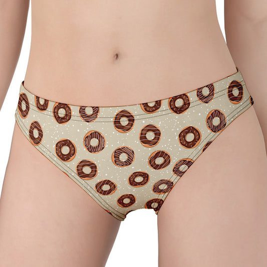 Chocolate Donuts Pattern Print Women's Panties