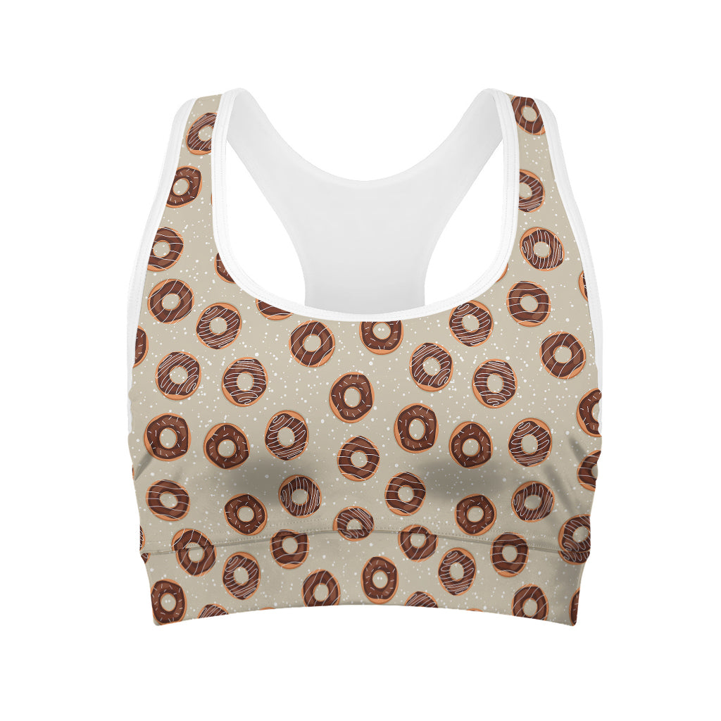 Chocolate Donuts Pattern Print Women's Sports Bra