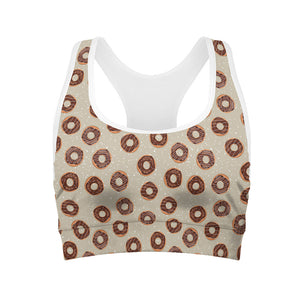 Chocolate Donuts Pattern Print Women's Sports Bra