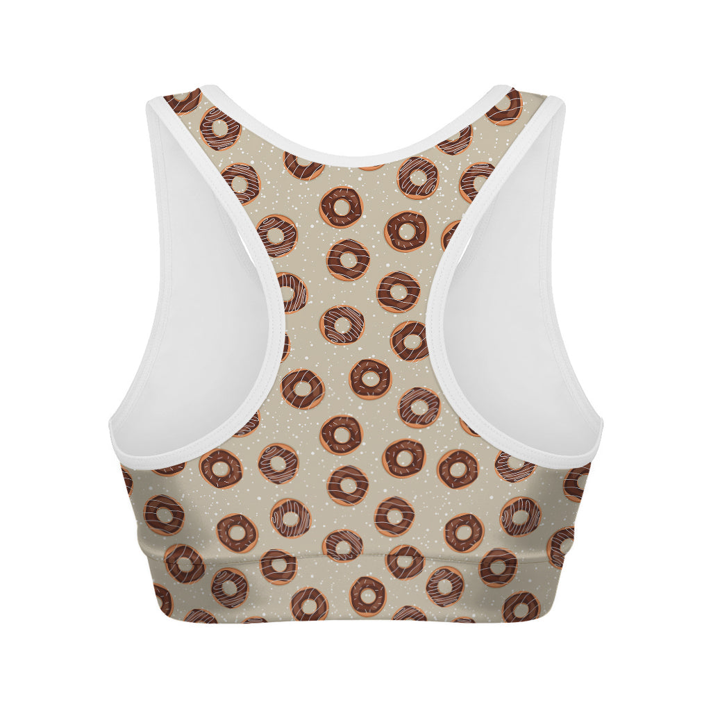 Chocolate Donuts Pattern Print Women's Sports Bra