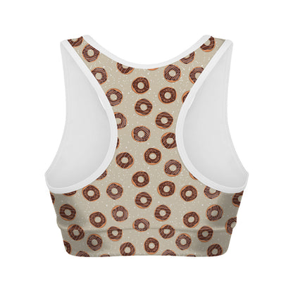 Chocolate Donuts Pattern Print Women's Sports Bra