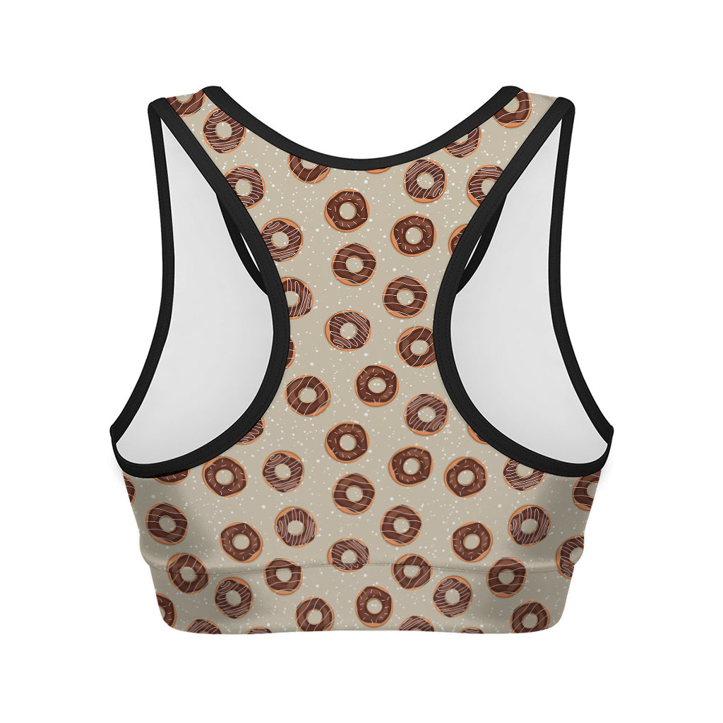 Chocolate Donuts Pattern Print Women's Sports Bra