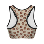 Chocolate Donuts Pattern Print Women's Sports Bra