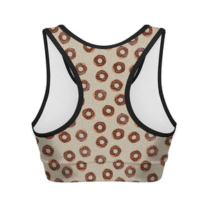 Chocolate Donuts Pattern Print Women's Sports Bra