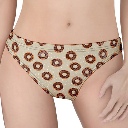 Chocolate Donuts Pattern Print Women's Thong