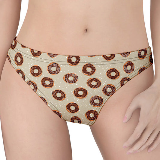 Chocolate Donuts Pattern Print Women's Thong