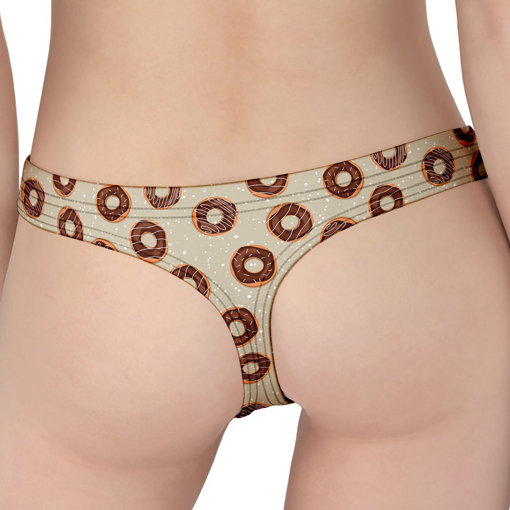 Chocolate Donuts Pattern Print Women's Thong