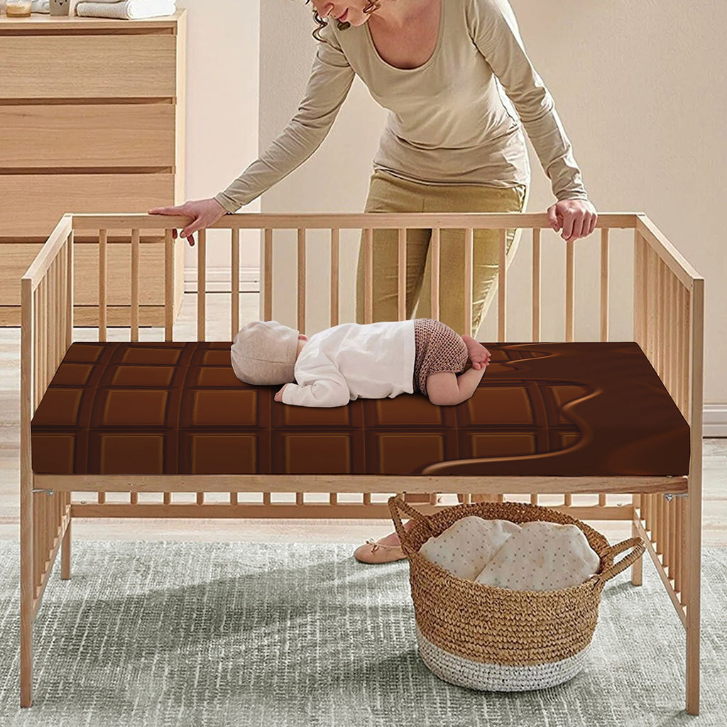 Chocolate Print Baby Crib Sheet