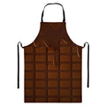 Chocolate Print Bib Apron With Pocket