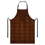 Chocolate Print Bib Apron With Pocket