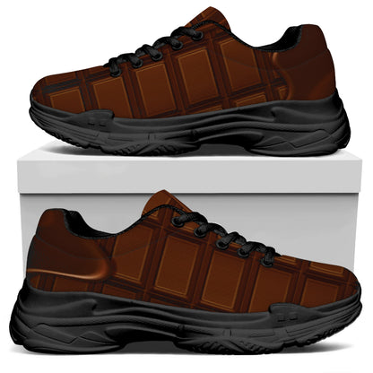 Chocolate Print Black Chunky Shoes