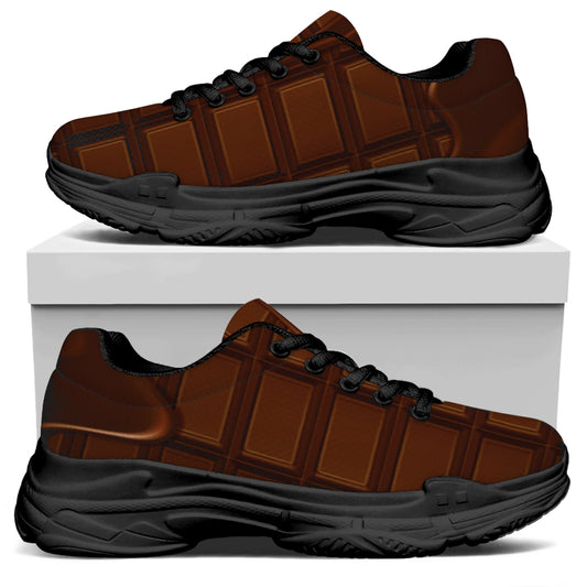 Chocolate Print Black Chunky Shoes