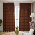 Chocolate Print Dimout Pencil Pleat Curtains