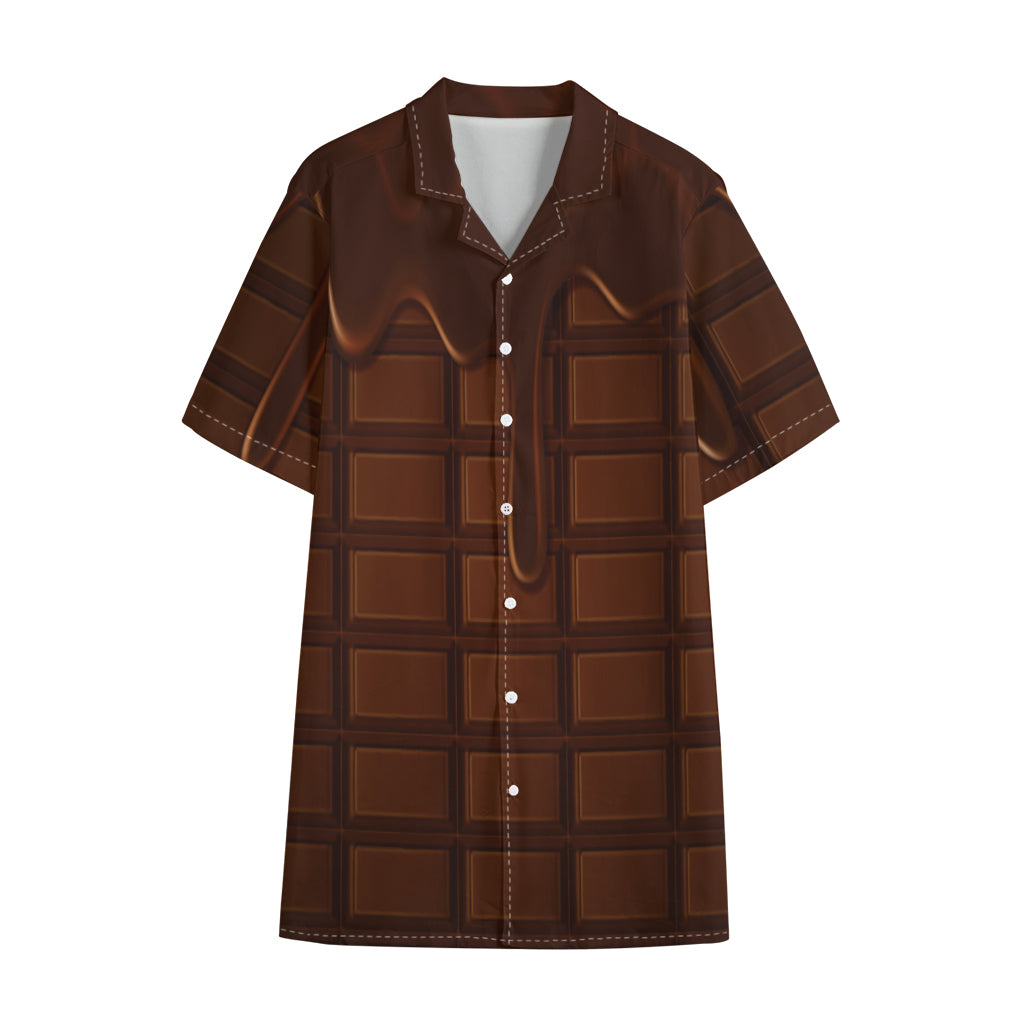 Chocolate Print Cotton Hawaiian Shirt
