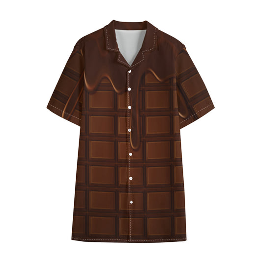 Chocolate Print Cotton Hawaiian Shirt