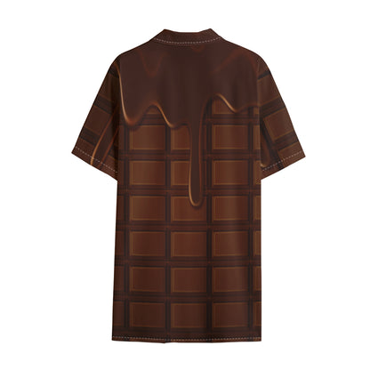 Chocolate Print Cotton Hawaiian Shirt