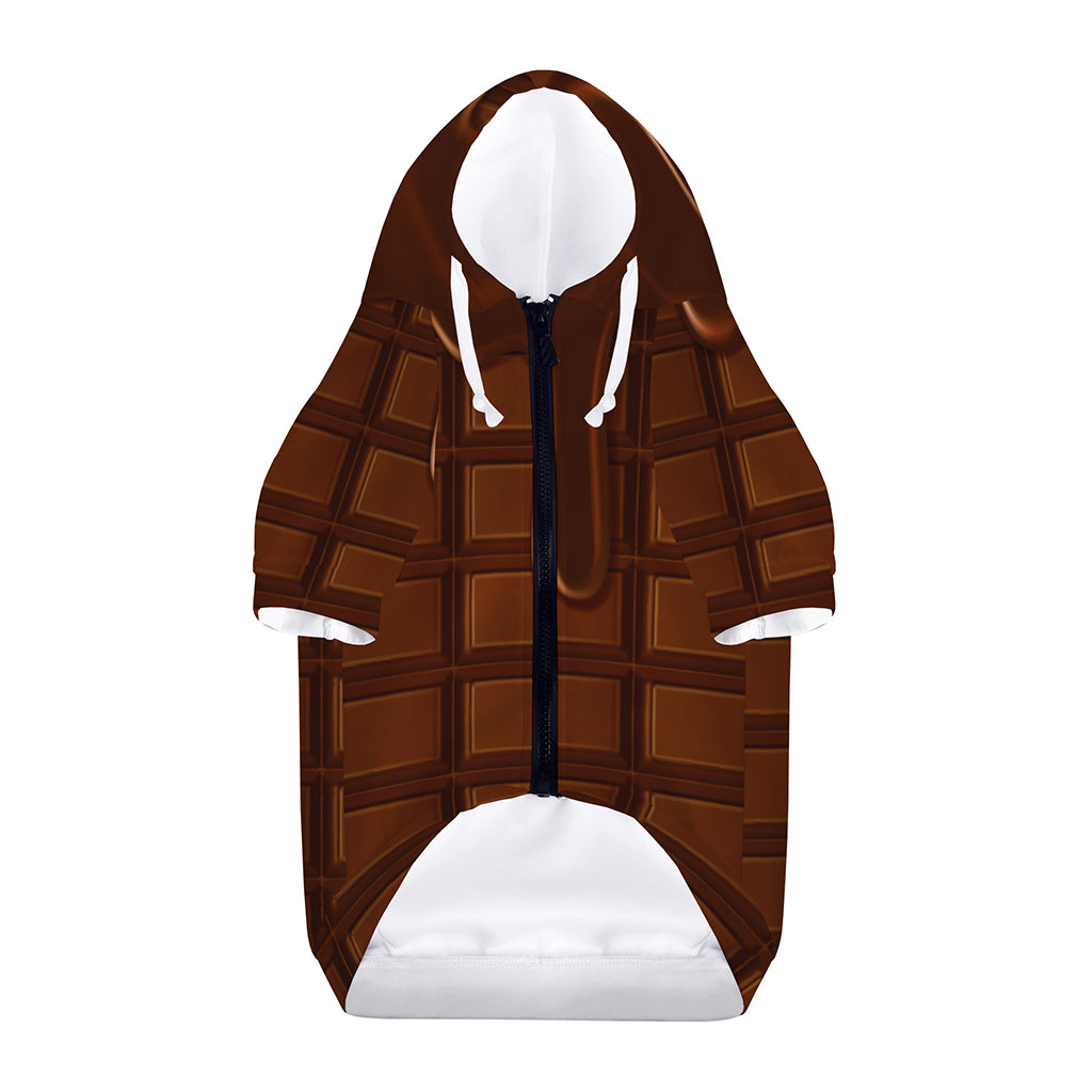 Chocolate Print Dog Zip Up Hoodie