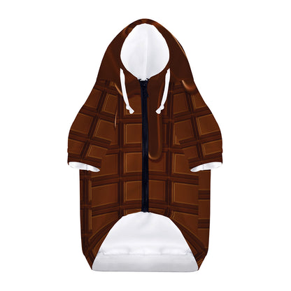Chocolate Print Dog Zip Up Hoodie