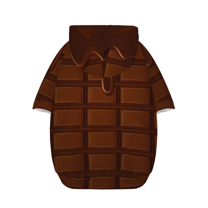 Chocolate Print Dog Zip Up Hoodie