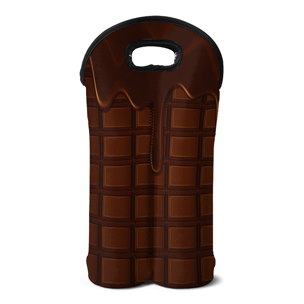 Chocolate Print Double Neoprene Wine Tote