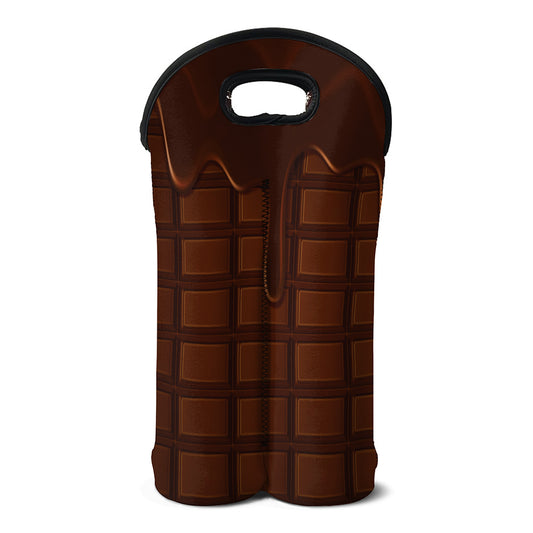Chocolate Print Double Neoprene Wine Tote