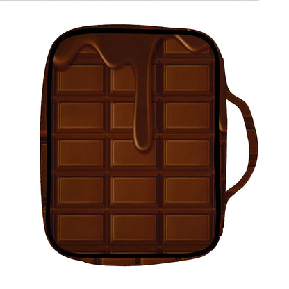 Chocolate Print Front Pocket Bible Bag